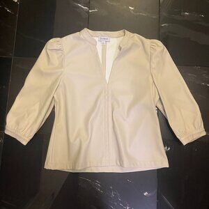 Evereve faux leather cream top